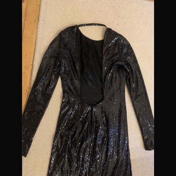 Galvan London Adela Open-back Sequined Gown In Black - Picture 6 of 9